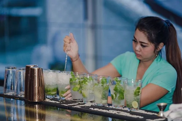 places to chill after your wedding in bali - sunset rooftop bar
