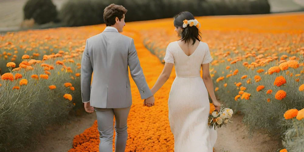 Walk through the Marigold Fields